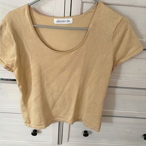 Jones New York Women's Beige Short Sleeve Tee
